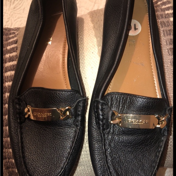 Coach Black Leather Loafers. - Picture 1 of 6